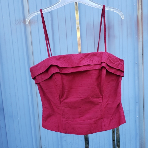 Vintage 90s/00s Watters & Watters 100% Silk 2 pc Strapless Dress - Picture 4 of 16